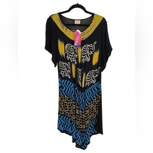NWT Nisha  Creations Indian Sheer Dress Black Ladies OS